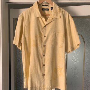 Men's Grant Thomas 100% Pure Silk Short-Sleeve Button-Down Shirt
